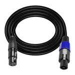 XMSJSIY Speakon to XLR Cable Audio Jack Speakon Plug Male to XLR 3Pin Female Speaker Extension Cable Microphone Mic Wire with Twist Lock for Amplifier Pro DJ PA Stage -1.8M