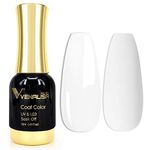 VENALISA Gel Nail Polish, 12ml Pure White Color Soak Off UV LED Nail Gel Polish Nail Art Starter Manicure Salon DIY at Home, 0.43 OZ