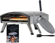 Deco Chef Outdoor Gas Pizza Oven, Portable Collapsible Design, Hassle-Free Self-Rotating Baking Stone, Accessories, Stainless Steel