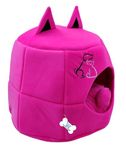 The DDS Store Foldable Cat House,Cat Cube Cave,Cat Bed for Indoor Cats,Cat Nest Semi-Enclosed Pet Cat Sleeping Tent House (Pink-House)