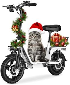 INSDRGN Adults Electric Scooter with Seat, 48V 10.4AH Foldable Electric Scooter,14" Tires,750W Motor,20MPH, 28-Mile Long Range and Dual Disc Brakes,330lbs Max Load (White)