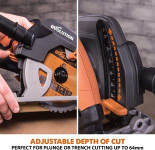 Evolution R185CCS Circular Saw – 185mm, TCT Blade, 64mm Depth, 230V