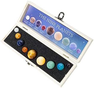 9X 9 Planets,Natural Gemstone Set, Crystals with Wooden Box,Creative Gift Desk Decorations