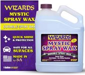 Wizards Mystic Spray Wax - Quick Car Detailing Supplies - Nano Polymer Hydrophobic Coating Car Wax - Non Traditional Wax For Car Wax Kit - With Pleasant Fragrance - 1 Gallon