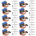 RGBZONE 10Pcs SG90 Geared Micro Servo Motor 9G for Remote Control Helicopters, Micro Robot, Robot Arm and Boats