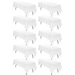 10 Pack 60 x 102 Inch Tablecloth, White Tablecloth for 6 Feet Rectangle Tables, Stain and Wrinkle Resistant Washable Fabric Table Cloth for Wedding Party Dining Table Buffet Parties and Camping
