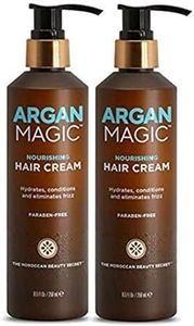 Argan Magic Nourishing Hair Cream - Hydrates, Conditions, and Eliminates Frizz for All Hair Types | Seals in Shine | Made in USA, Paraben Free, Cruelty Free