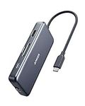 Anker USB C Hub, PowerExpand+ 7-in-1 USB C Adapter, with 4K HDMI, 60W Power Delivery, 1Gbps Ethernet, 2 USB 3.0 Ports and SD/microSD Card Readers, for MacBook Pro 2019/2018/2017/2016, Chromebook, XPS