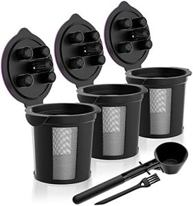 PureHQ Reusable K Cups for K-Slim, Keurig Supreme, K-Supreme Plus with Coffee Scoop Funnel by - Refillable Kcup for Keurig Supreme Coffee Maker - MultiStream Coffee Pods Filter - 3 Pack