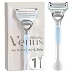 Gillette Venus Women's Razor + 1 Razor Blade Refill with Precision Trimmer, Designed for Pubic Hair & Skin