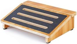 StrongTek Under Desk Footrest, Slanted Non-Slip Wooden Step Stool for Home and Office Chairs, Portable Ergonomic Posture Support for PC Gaming or Work Standing Desks