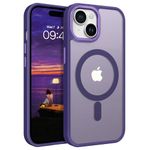 BENTOBEN Compatible with iPhone 15 Plus Case, Translucent Matte Slim Shockproof Magnetic Phone case [Compatible with MagSafe] Women Men Girl Boy Protective Cover for iPhone 15 Plus, Deep Purple