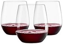 Prestee 20oz Plastic Wine Glasses Set of 12, Stemless Wine Cups - Clear Plastic Unbreakable Wine Glasses Disposable Reusable Shatterproof Recyclable and BPA-Free