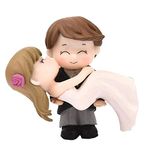 BHOOLU&GOOLU Plastic Sweety Lovers Couple Hug Style Figurine Miniature- Style 10 -(2Pcs/Set, Multicolor)