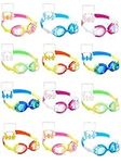 12 Pack Kids Swimming Goggles No Le