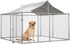 10×10FT Outdoor Dog Kennel, Outdoor Dog House with Cover Roof & Lock, Outdoor Dog Enclosure for Backyard, Garden