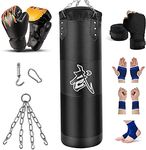 Prorobust Heavy Boxing Bag for Man Women & Kids, Unfilled Punching Bag Set with Punching Gloves, Chain, Ceiling Hook for MMA, Kickboxing, Muay Thai, Karate, Taekwondo (3.3ft, Black)