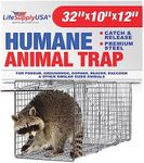 Heavy Duty Catch Release Large Live Humane Animal Cage Trap for Opposums Beavers Groundhogs Gophers and Other Similar Sized Animals 32x10x12