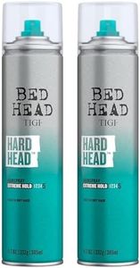 Bed Head TIGI Hard Head Hairspray for Extra Strong Hold - For All Hair Types - With Instant Dry & Natural Shine - Use on Dry Hair - Premium Hair Care Products for Women & Men - 11.7 oz (2 Pack)