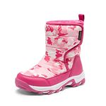 DREAM PAIRS Boys Girls Snow Boots Winter Waterproof Walking Boots for Kids Non Slip Warm Fur Lined Shoes,Size 1 Big Kid,Rose red,SDSB2222K