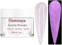 Glow in the dark White Glitter Nail Acrylic Powder Colors 1OZ APN69 Glows Purple