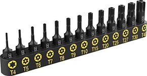 LEXIVON Tamper Proof Torx Bit Set, Premium S2 Alloy Steel | 13-Piece Security Star Bits, T4 - T40 | Precision CNC Machined (LX-301)