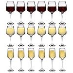 Argon Tableware 'Tallo' Red, White & Champagne Glasses - 18 Piece Set - 400ml, 295ml, 230ml