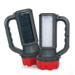 d.light Flare+ Solar Rechargeable LED Emergency Torch for Home | 2 modes of Brightness, Convenient Portable Design, in-built solar panel, paired with charging cable & shoulder strap, 2000mAH Battery