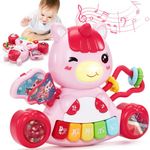 hahaland Baby Musical Toy 3 Months Baby Toys 6 to 12 Months Baby Girls Toys for 1 Year Old Girls Activity Early Learning Educational Toys Unicorn Musical Light Infant Piano Toys Baby Gift Birthday