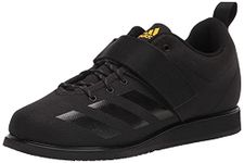 adidas Men's Powerlift 4 Weightlifting Track and Field Shoe, Black/Black/Solar Gold, 9.5 UK