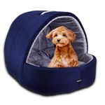 amazon basics Premium Medium Size Dog and Cat Cave Pet Bed | for Cats and Kittens | Length 58 cm Width 58 cm Height 46 cm (M)