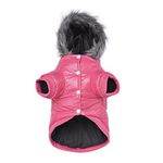 LESYPET Dog Warm Winter Coat, Doggy Coats for Small Dogs Water Resist Padded Warm Jacket for Puppy Small Dogs, Pink Small