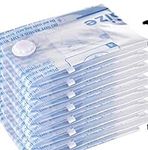 Vacuum Storage Bags 8 Large, Space Saver Sealer Bags, Airtight Compression Bags for Clothes, Pillows, Comforters, Blankets, Bedding（NO PUMP INCLUDED）