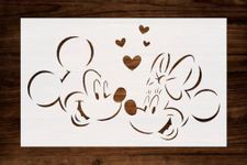 Two Mice 5x8 Inch Custom Cut Stencil - Ideal for Arts, Crafts, Scrapbooking, Painting, on Walls, Wood, Glass, and More Reusable Stencil STENCILAIR