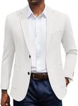 COOFANDY Mens Blazer Jacket Casual White Sport Coat Two Button Stretch Knit Blazers, White, S