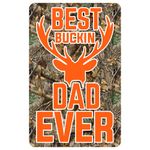 Best Buckin Dad Ever Hunting Vinyl Decal Sticker For Cars Trucks Windows Bumpers Walls Laptops Cups Etc - Peel And Stick Weatherproof Indoor Outdoor Full Color Printed Laminated Vinyl - 5.5 Inches At Largest Point - KCD3407