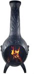 The Blue Rooster Orchid Chiminea Outdoor Fireplace in Charcoal - Deck and Patio Friendly