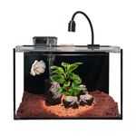 10 Liter Nano Fish Tank with Filter, Led Light, Gravel, Stone, Aquascape Starter Aquarium Set, Betta Fish Tank (30x18x20cm,10L)