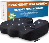 5 STARS UNITED Seat Cushion for Desk Chair - Tailbone, Coccyx Sciatica Pain, Pressure Relief - Office Chair, Wheelchair, Car Cushions - Cooling Memory Foam