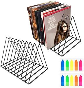 AFASOES 2 Pcs Soporte Vinilos Metal Estantería Vinilos Lp Soporte de Archivos Triángulo Soporte de Almacenamiento para Almanecer Discos de Vinilo Revistas y Libros para Estante o Sobre un Escritorio