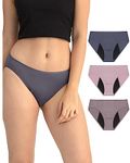 Neione Period Underwear Women Menstrual Panties High-Cut Cheeky Bikini Briefs Modal Leak Proof Undies 3 Pack Senses S