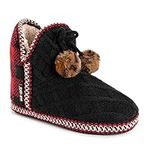 MUK LUKS Women's Amira Slippers, Red/Black, 3/4 UK