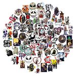 100Pcs Nightmare Before Christmas Stickers Halloween Party Theme Stickers for Water Bottle Laptop Skateboard Computer Phone Motorcycle Bicycles Cars,Vinyl Waterproof Stickers for Kids Teens Adult