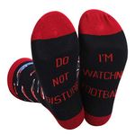 Himozoo 'Do Not Disturb I'm Watching Football ' Socks Novelty Funny Socks for Men Women Football Lovers Gifts (Red-football)