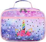 Kids Lunch Box Boys Girls Insulated Lunch Cooler Bag Reusable Lunch Tote Kit for School Travel (Galaxy Purple)