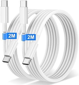 2Pack 2M Cable USB C a USB C para iPhone16/15/Pro/Max/Mini, 60W Trenzado Nylon Cable USB Tipo C Carga Rápida de Datos Cargador de Teléfono Tipo C para Samsung Galaxy S24 S23 Pixel Sony iPad MacBook