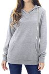 Smallshow Nursing Hoodies Fleece Maternity Sweatshirt for Breastfeeding Light Grey M