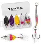 THKFISH Fishing Lure Fishing Spoons Fishing Trout Lures Pike Spoons Mackerel Lures Fishing Spoon Lures for Trout Bass Pike 5Pcs