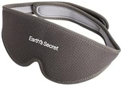 Earths Secret Sleep Mask - C-Shaped Eye Cups, Soft Breathable Material with Complete Blackout Design | Perfect for Side Sleepers - Easily Adjustable Straps for Deep Restful Sleep (Grey)