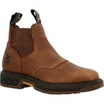 Georgia Boot Carbo-Tec LT Waterproof Chelsea Work Boot, Brown, 11